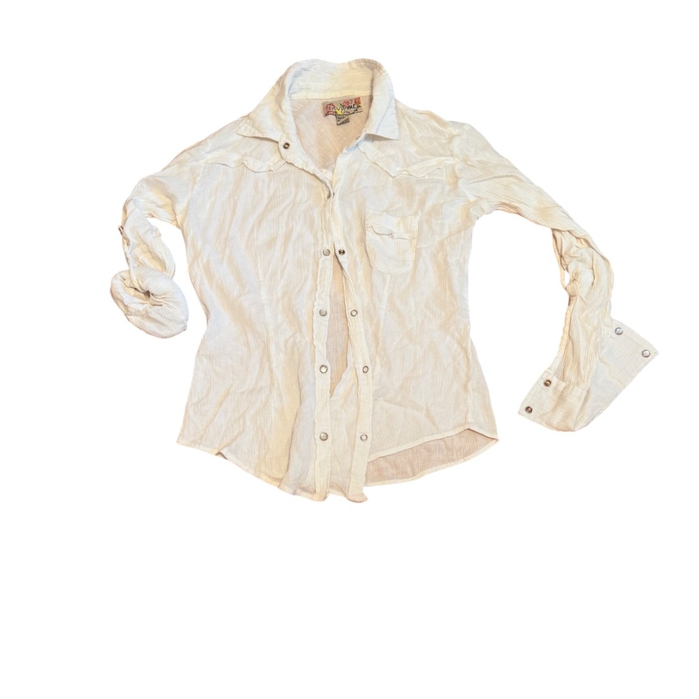 envy Cream Lightweight Button-Down Shirt for Kids (AB3)